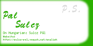 pal sulcz business card